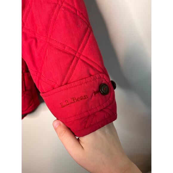 1990s LL Bean Red Paisley Quilted Barn Equestrian Old Money Chore Coat Jacket XL - Picture 8 of 10